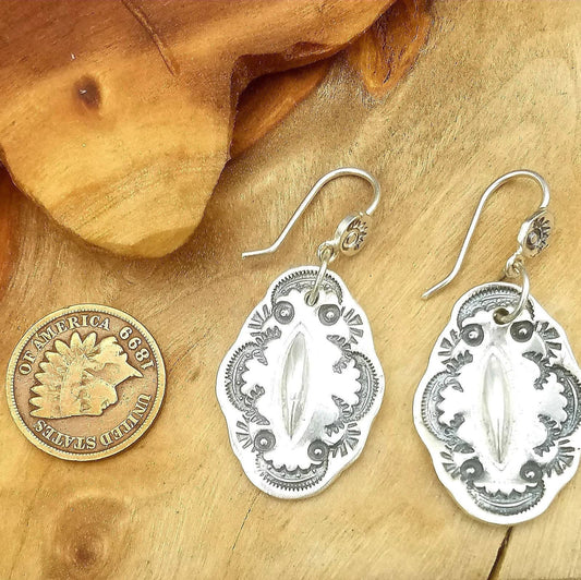 Handmade Southwestern Style Sterling Silver Earrings